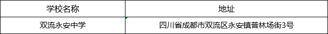 成都市雙流永安中學(xué)地址在哪里？