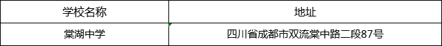 成都市棠湖中學地址在哪里？