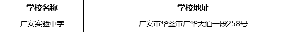 廣安市廣安實驗中學學校地址在哪里？