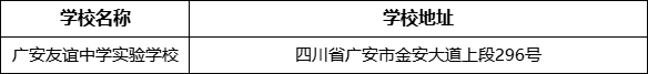 廣安市廣安友誼中學實驗學校學校地址在哪里？