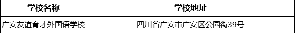 廣安市廣安友誼育才外國語學(xué)校學(xué)校地址在哪里？