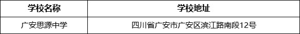 廣安市廣安思源中學(xué)學(xué)校地址在哪里？