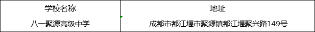 成都市八一聚源高級中學地址在哪里？