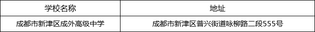 成都市新津區(qū)成外高級(jí)中學(xué)地址在哪里？