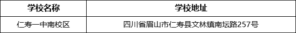 眉山市仁壽一中南校區(qū)學(xué)校地址在哪里？