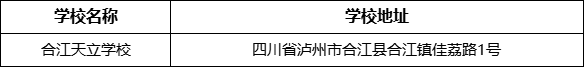 瀘州市合江天立學校地址在哪里？