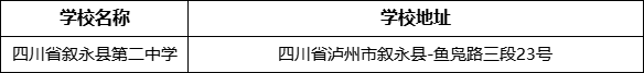 瀘州市四川省敘永縣第二中學學校地址在哪里？