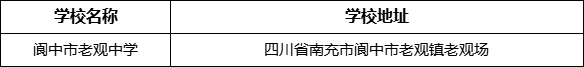 南充市閬中市老觀中學(xué)地址在哪里？