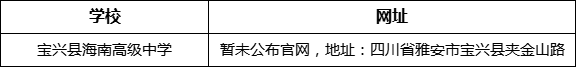 雅安市寶興縣海南高級中學(xué)網(wǎng)址是什么？