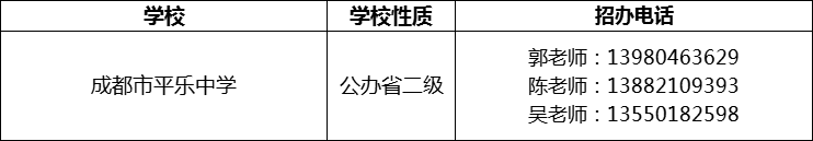 2024年成都市平樂(lè)中學(xué)招辦電話是多少？