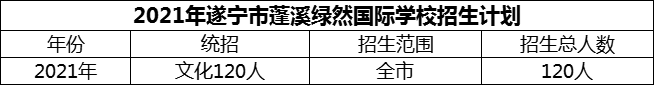 2024年遂寧市蓬溪綠然國際學(xué)校招生計劃是多少？