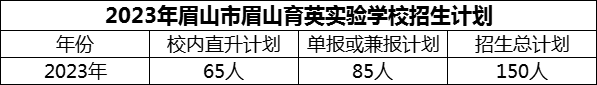 2024年眉山市眉山育英實(shí)驗(yàn)學(xué)校招生計(jì)劃是多少？