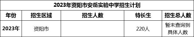 2024年資陽市安岳實驗中學(xué)招生計劃是多少？