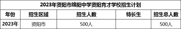 2024年資陽市綿陽中學(xué)資陽育才學(xué)校招生計(jì)劃是多少？