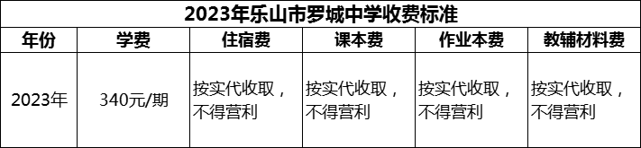 2024年樂山市羅城中學(xué)學(xué)費多少錢？