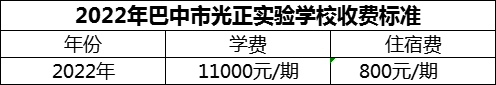 2024年巴中市光正實(shí)驗(yàn)學(xué)校學(xué)費(fèi)多少錢？