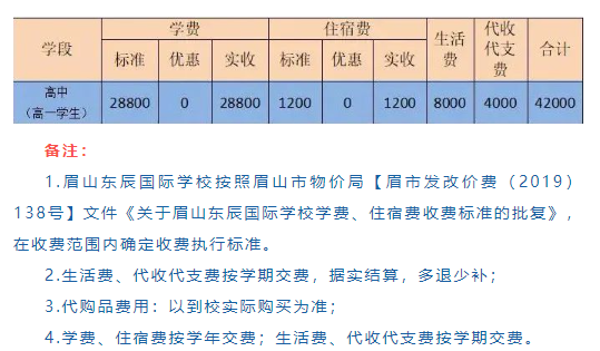 2025年眉山市眉山東辰國(guó)際學(xué)校學(xué)費(fèi)多少錢？