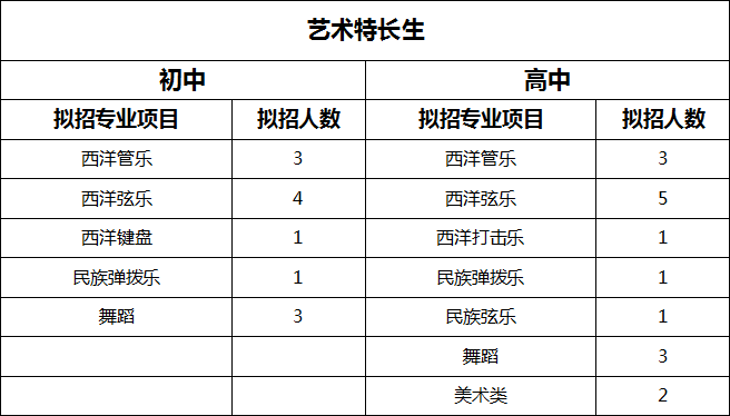 成都二十中2019年藝術(shù)特長(zhǎng)生招生章程