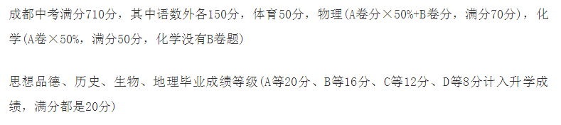 2020年成都中考總分多少？中考滿分是多少？