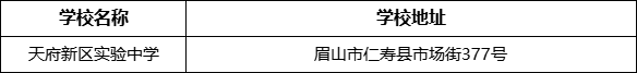 眉山市天府新區(qū)實驗中學學校地址在哪里？