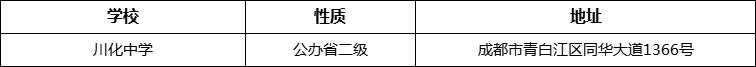 成都市川化中學(xué)地址在哪里？